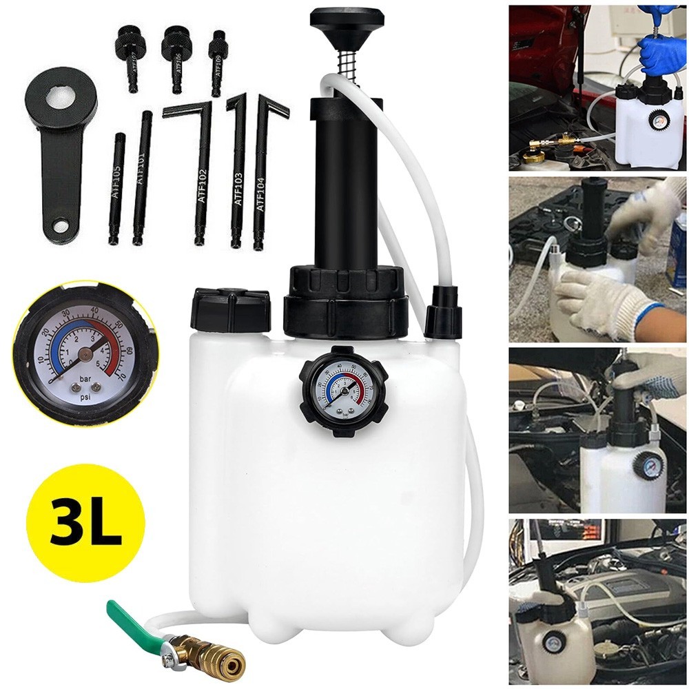 3L Transmission Oil Filling System Fluid Pump Manual Tool With 8pc ATF Adaptors