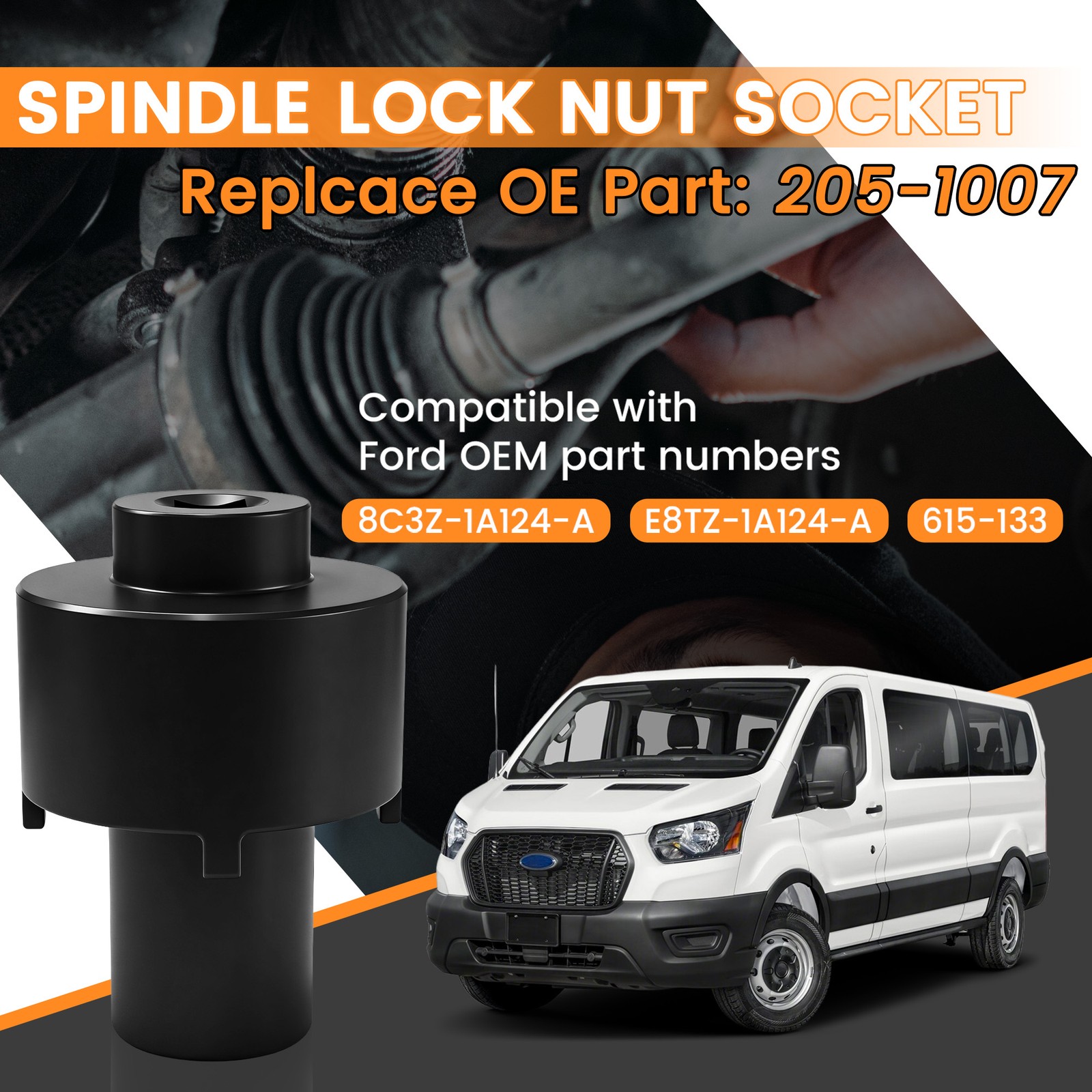 Rear Axle Hub Nut Socket Tool Kit For 2015-2025 Ford Transit 150 250 350 Base