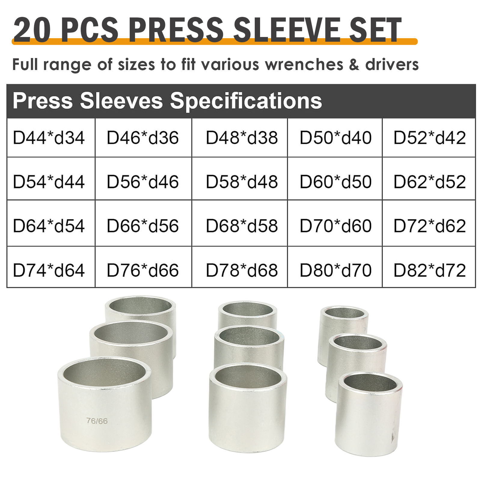 Pro 28Pc Press Pull Sleeve Kit Remove Bearings Bushes Seals Garage Tool US SHIP