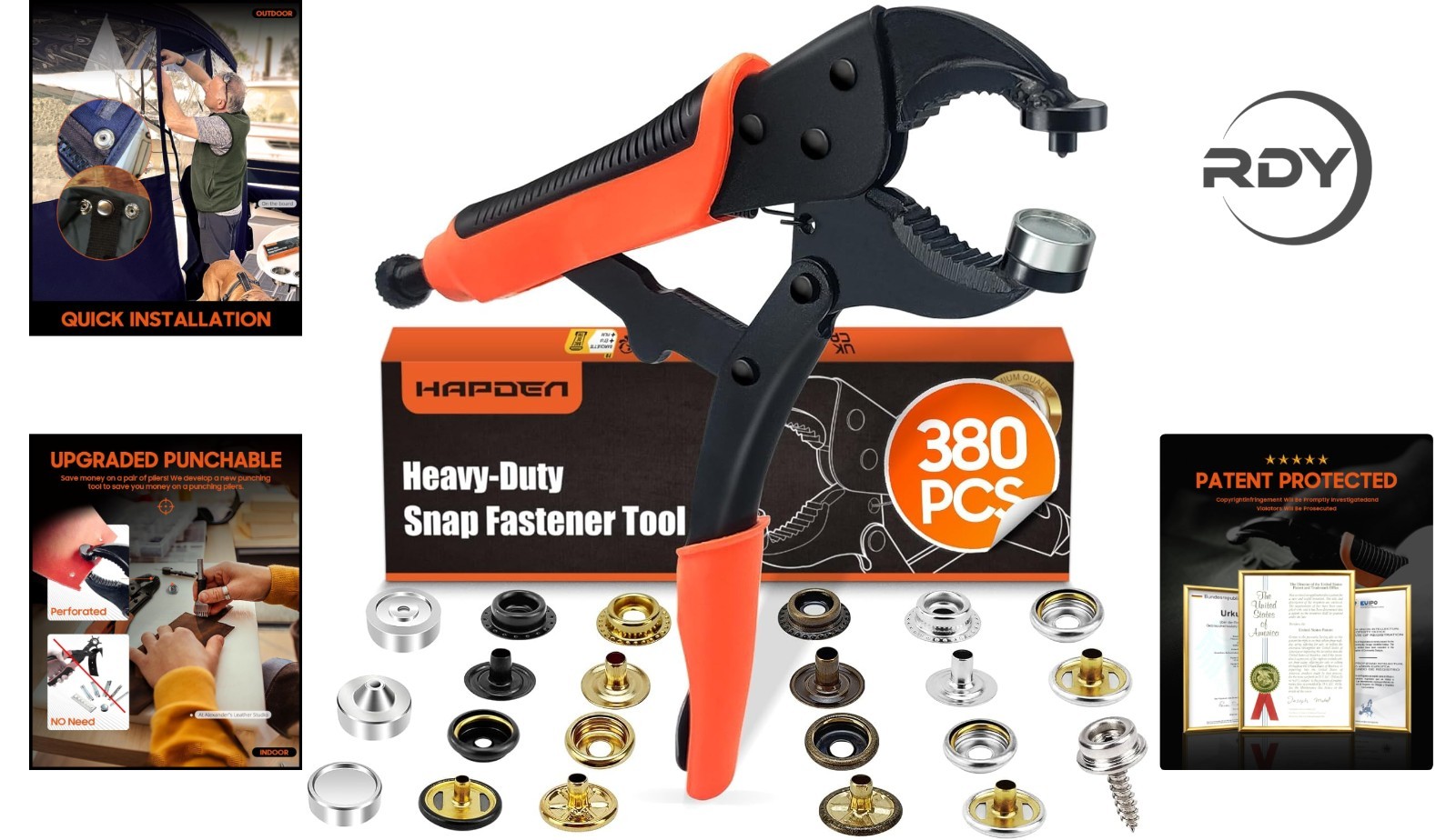 Professional Snap Repair Kit with Heavy Duty Tool & 100 Durable Snaps Included