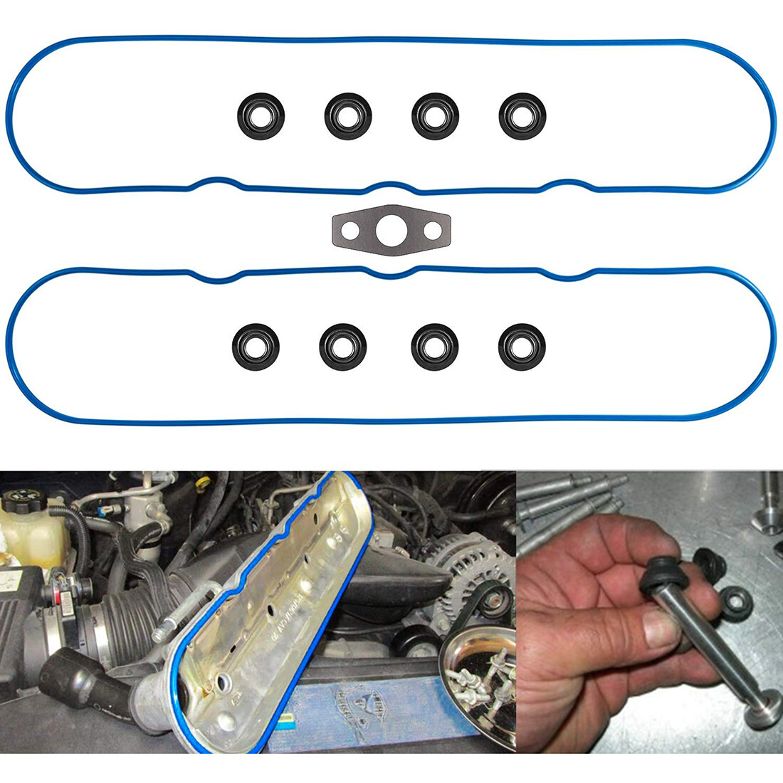 Valve Cover Gasket Set with Grommets for 1999-2016 Chevy GMC Pontiac Cadillac