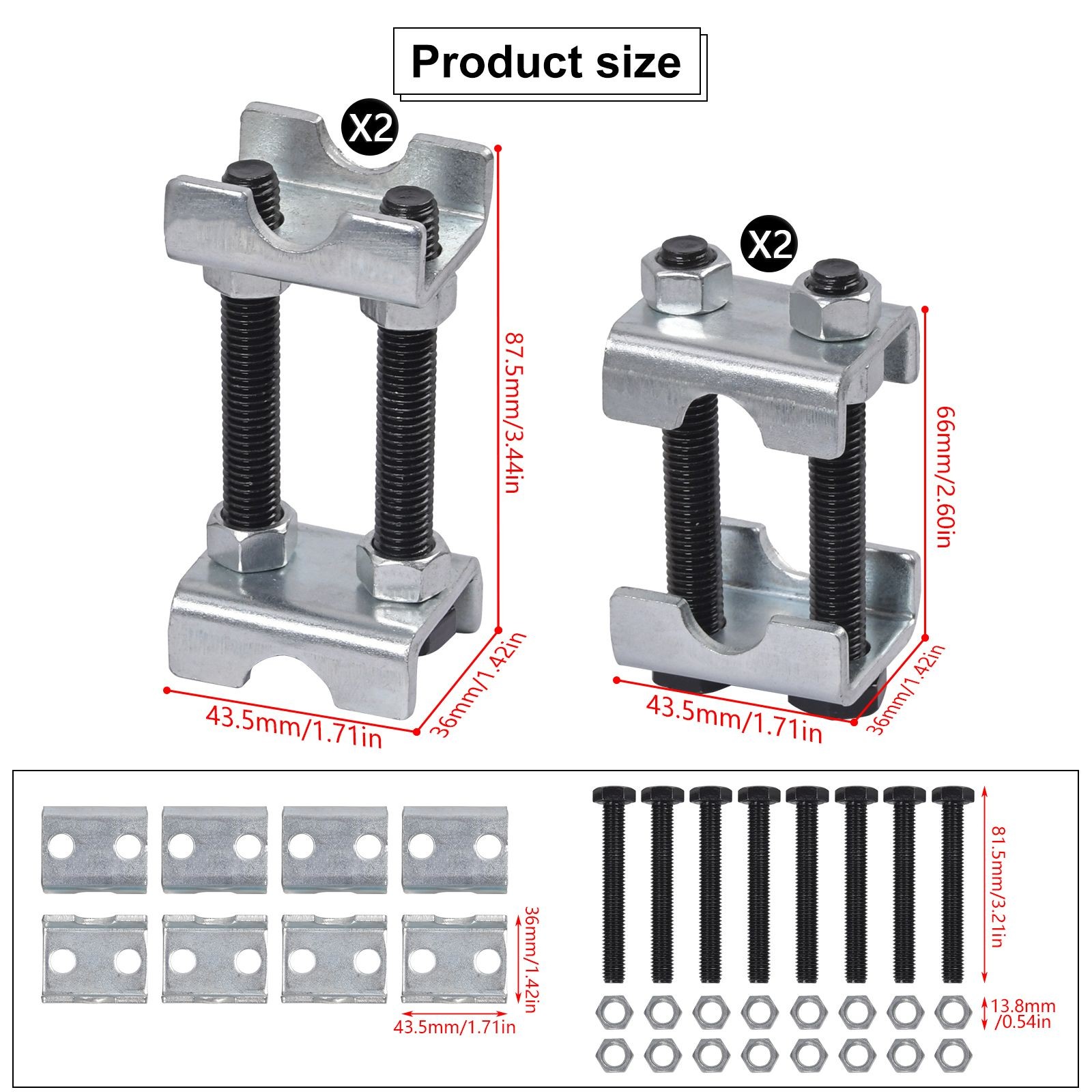 4/8 Pcs 2-Way Adjustable Lift Or Lower Spring Spacer Coil Spring Compressor Kit
