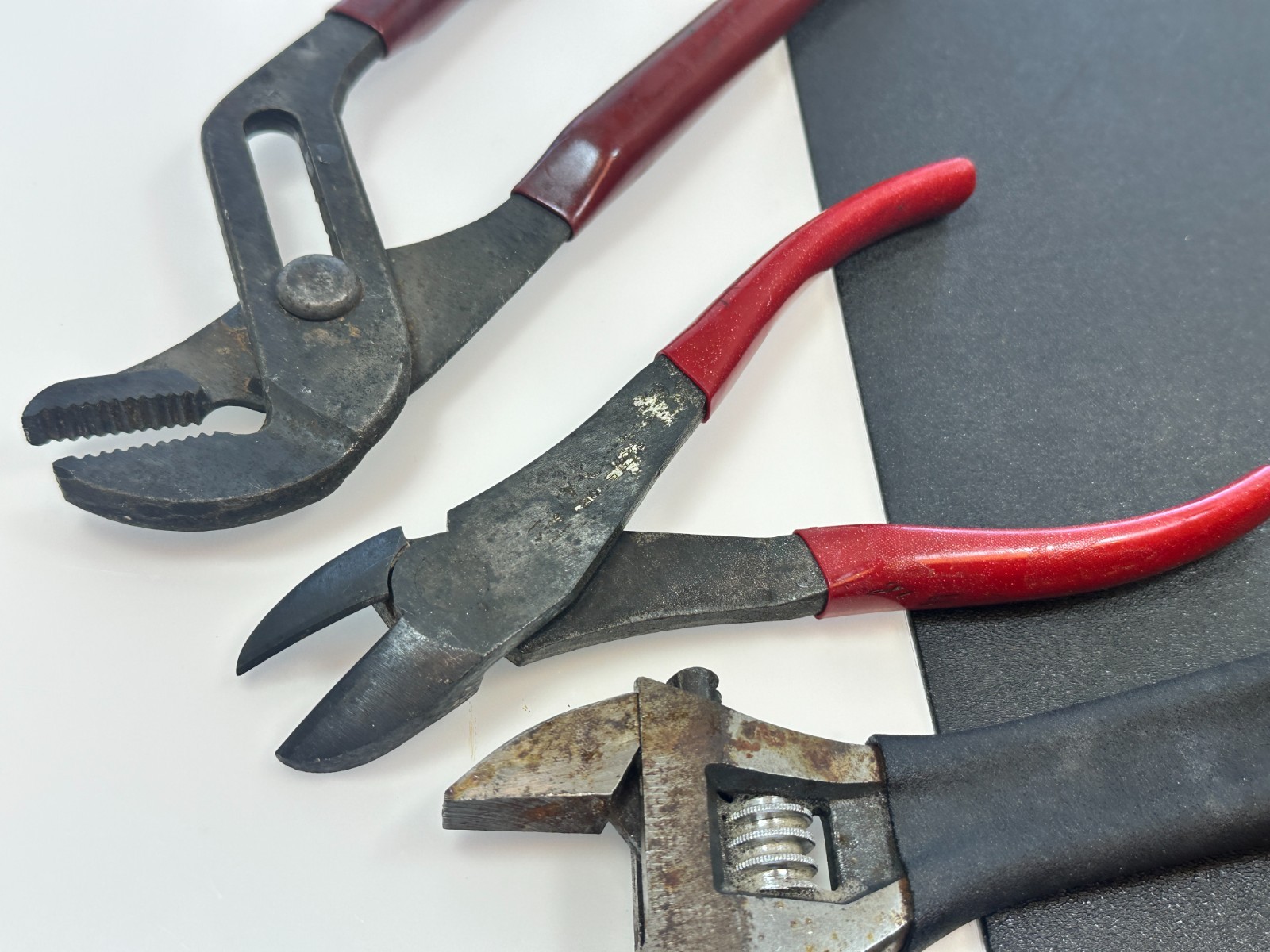 MAC Tools 2pc Cutters Adjustable Wrench Lot w/ Proto 264SG Tongue Groove Pliers