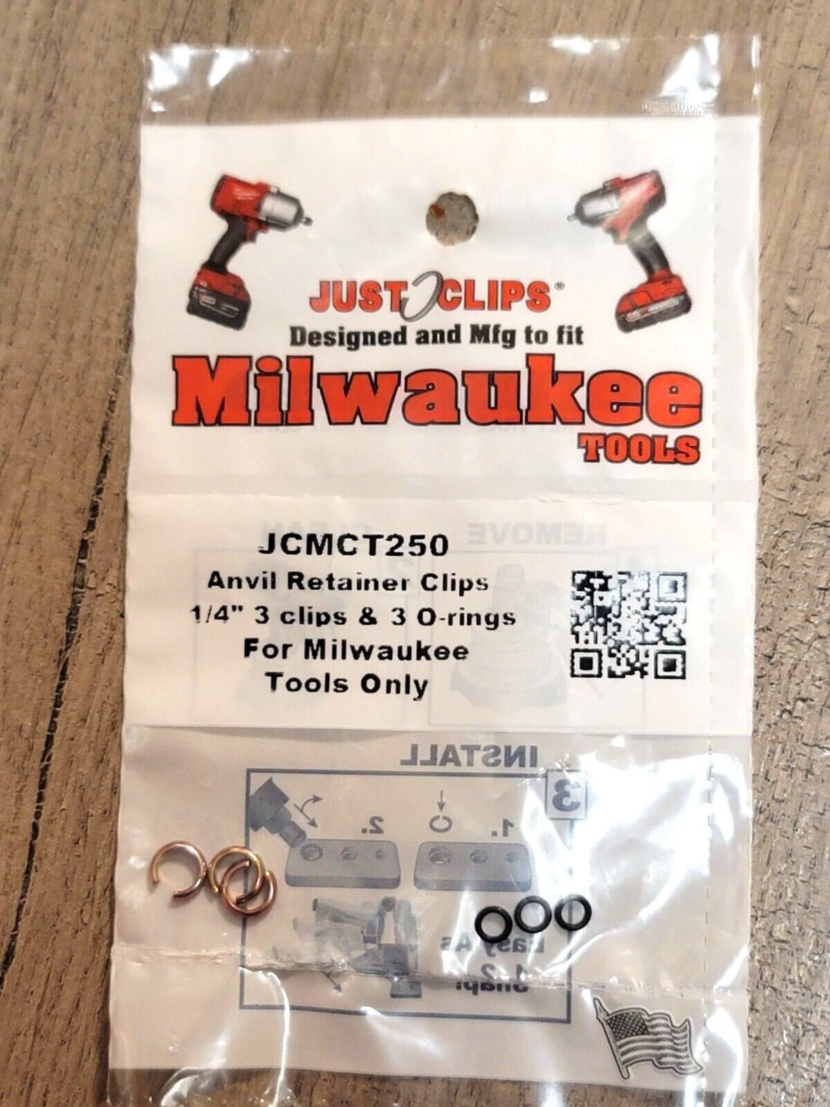 Just clips 3pc 1/4″ Socket Retaining clip & O-ring for Milwaukee impact wrenches