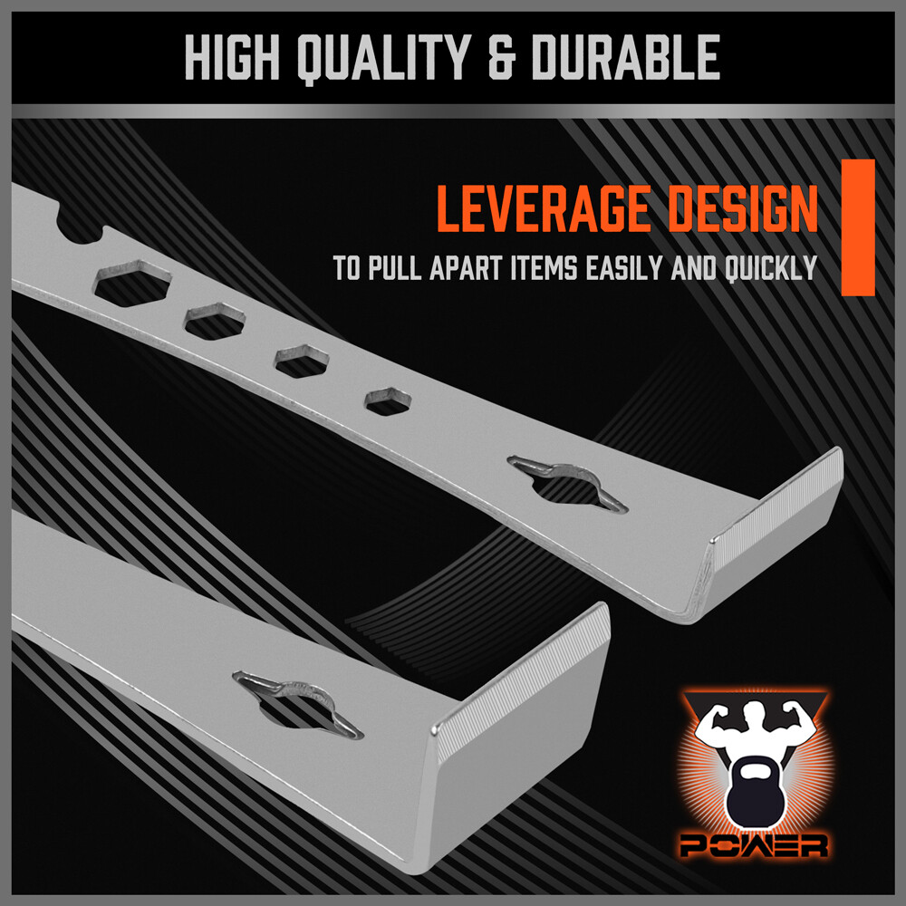 2Pc Stainless Steel Pry Bar Scraper Mutifunctional Prying & Scraping Silver