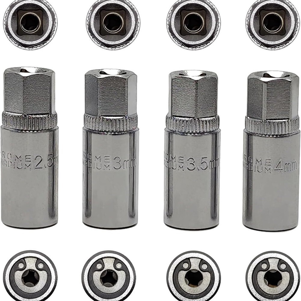 Socket Based Stud Extractor Set 4PC 1/4 Drive Broken Bolt Remover for Mechanics