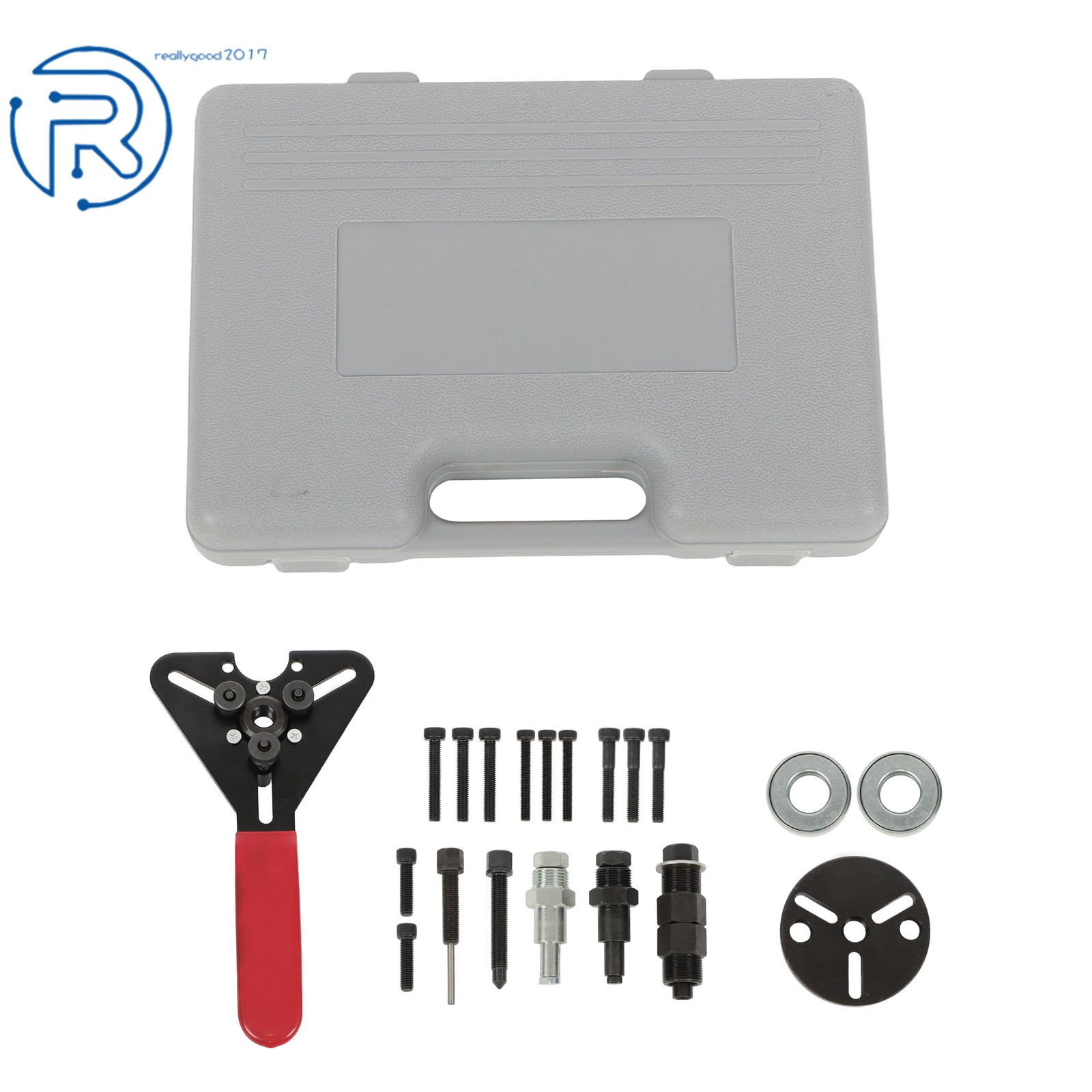 A/C Compressor Clutch Hub Puller Removal Installation Holding Tool Kit 23 Pack