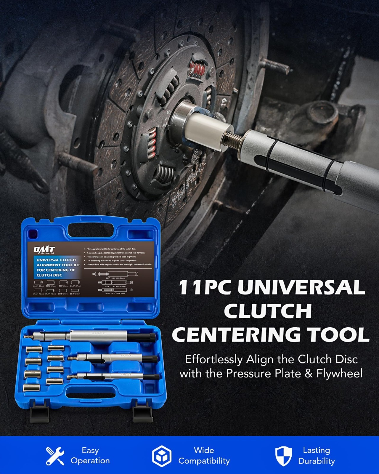 Universal Clutch Alignment Tool Kit – 11pc Heavy Duty Centering Set for Cars & T
