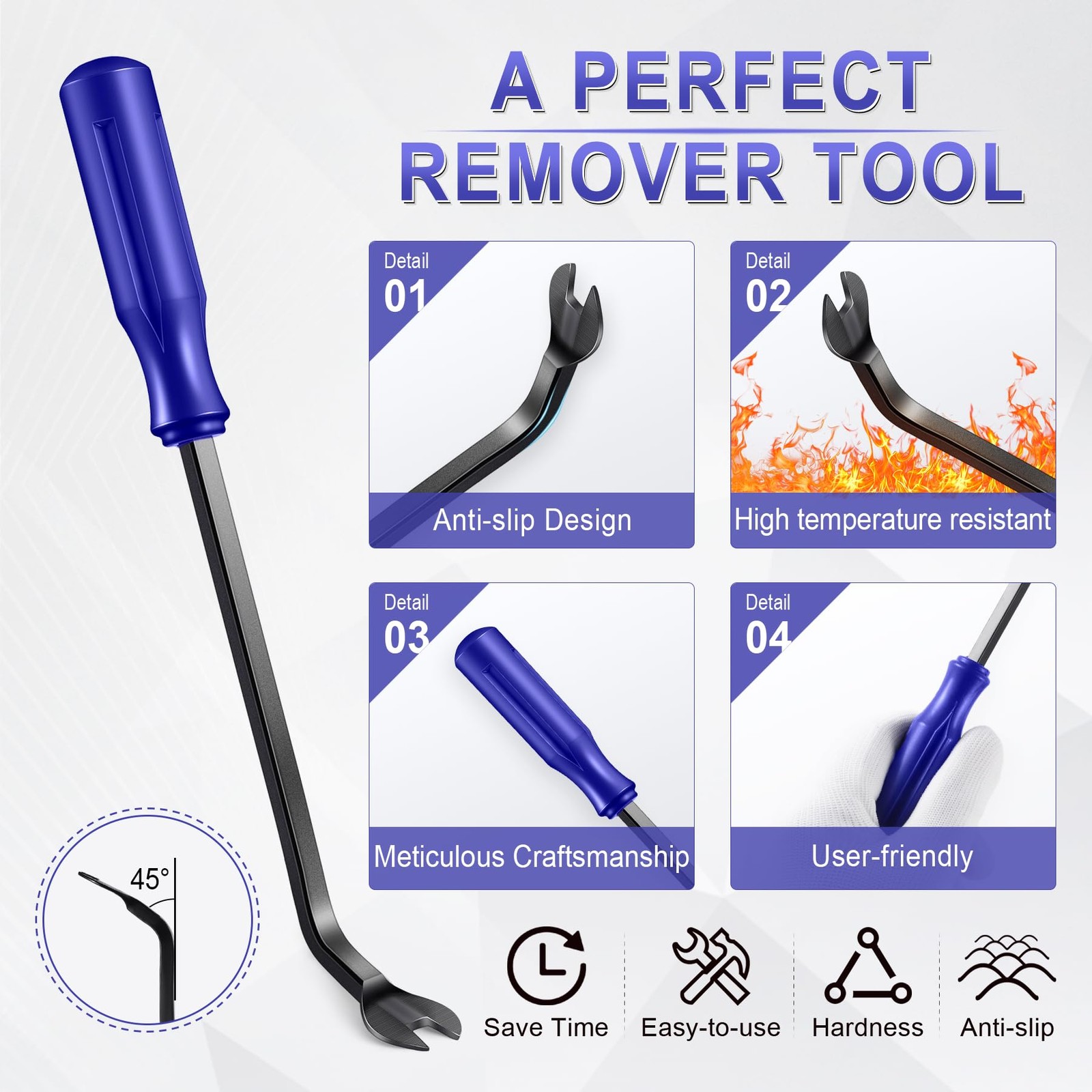 5Pcs Auto Trim Removal Tool Set Plastic Pry Tool Kit Car Door Panel Clip Remover