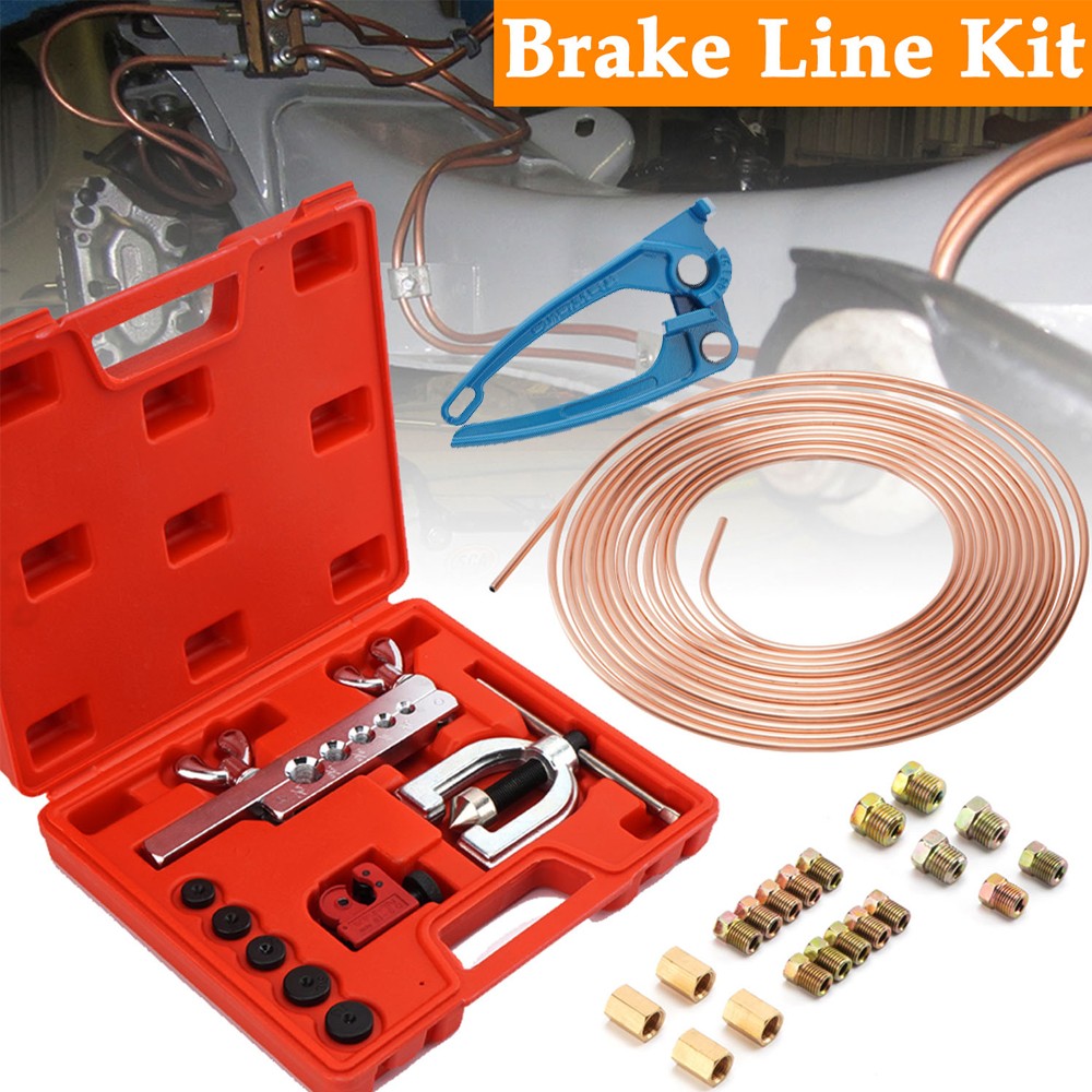 US–25FT 3/16 Copper Pipe Flaring Tool & Tube Bender Brake Line Pipe Repair Kit