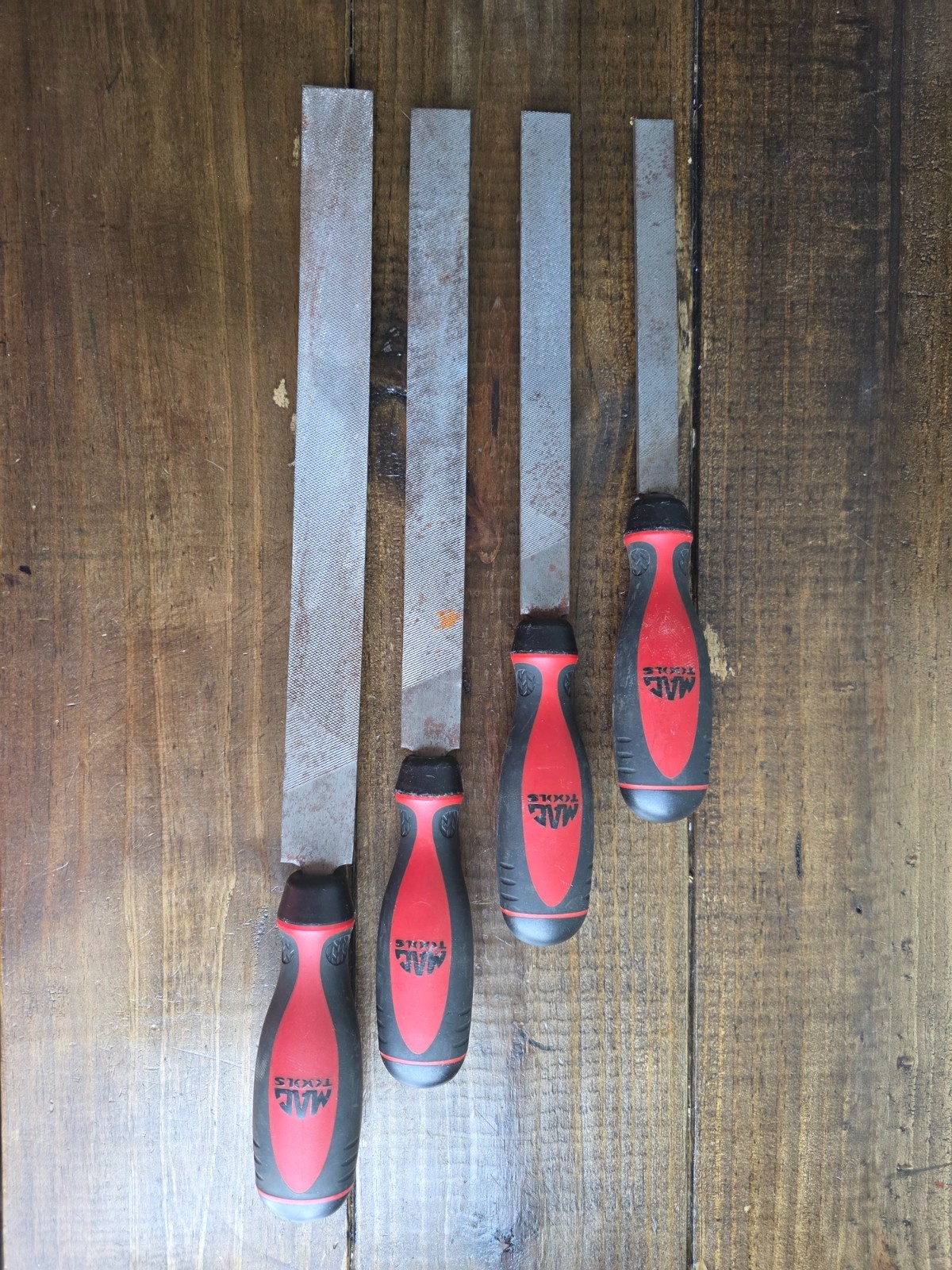 MAC Tools USA 4-Piece 6 8 10 12 Inch Red Handle File Set MF12B MF10B MF8B MF6B