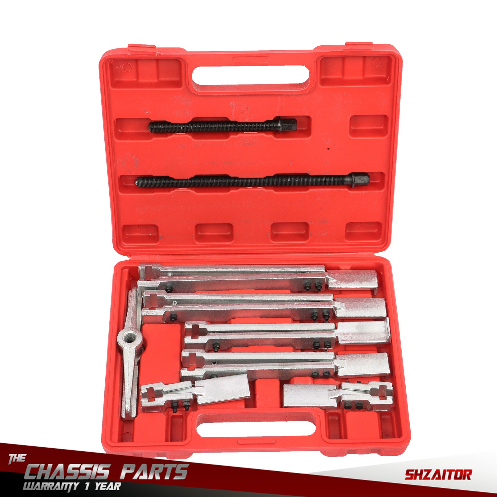 9 Pcs Bearing Removal Tool Set Vanadium Steel for Auto Repair 2-Jaw Gear Puller