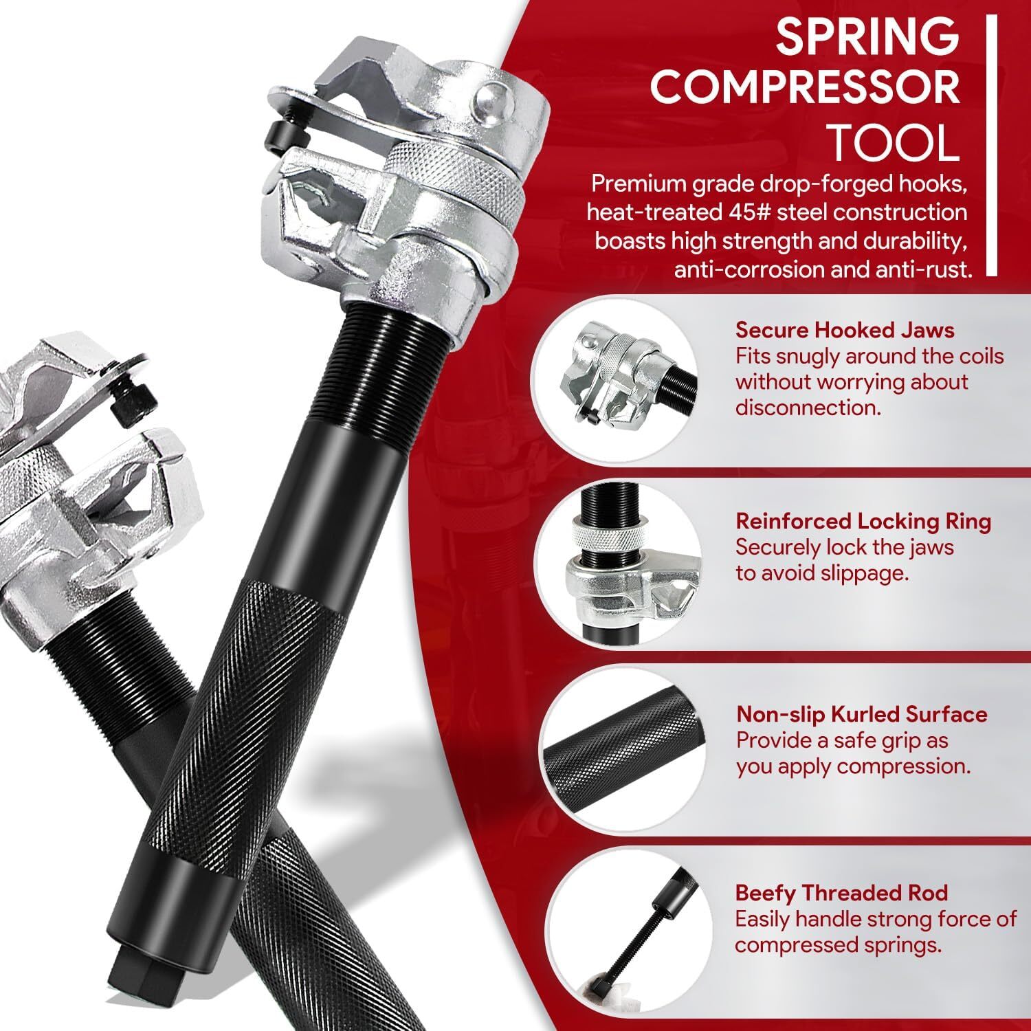 Upgrade Coil Spring Compressor Tool Automotive for Car Motorcycle Truck ATV UTV