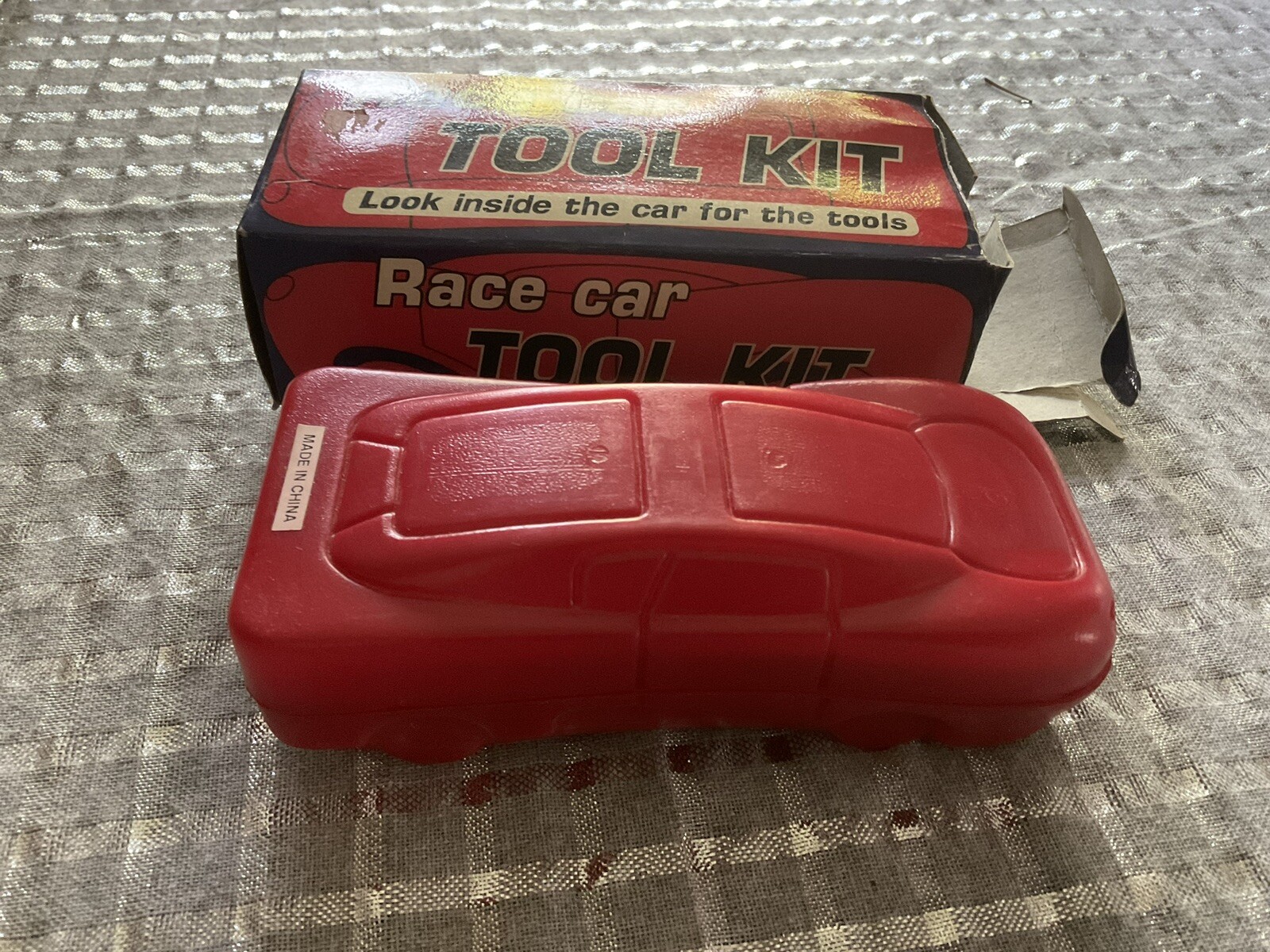 RACE CAR CASE TOOL KIT RED OB TOOLS VINTAGE OLD NOVELTY