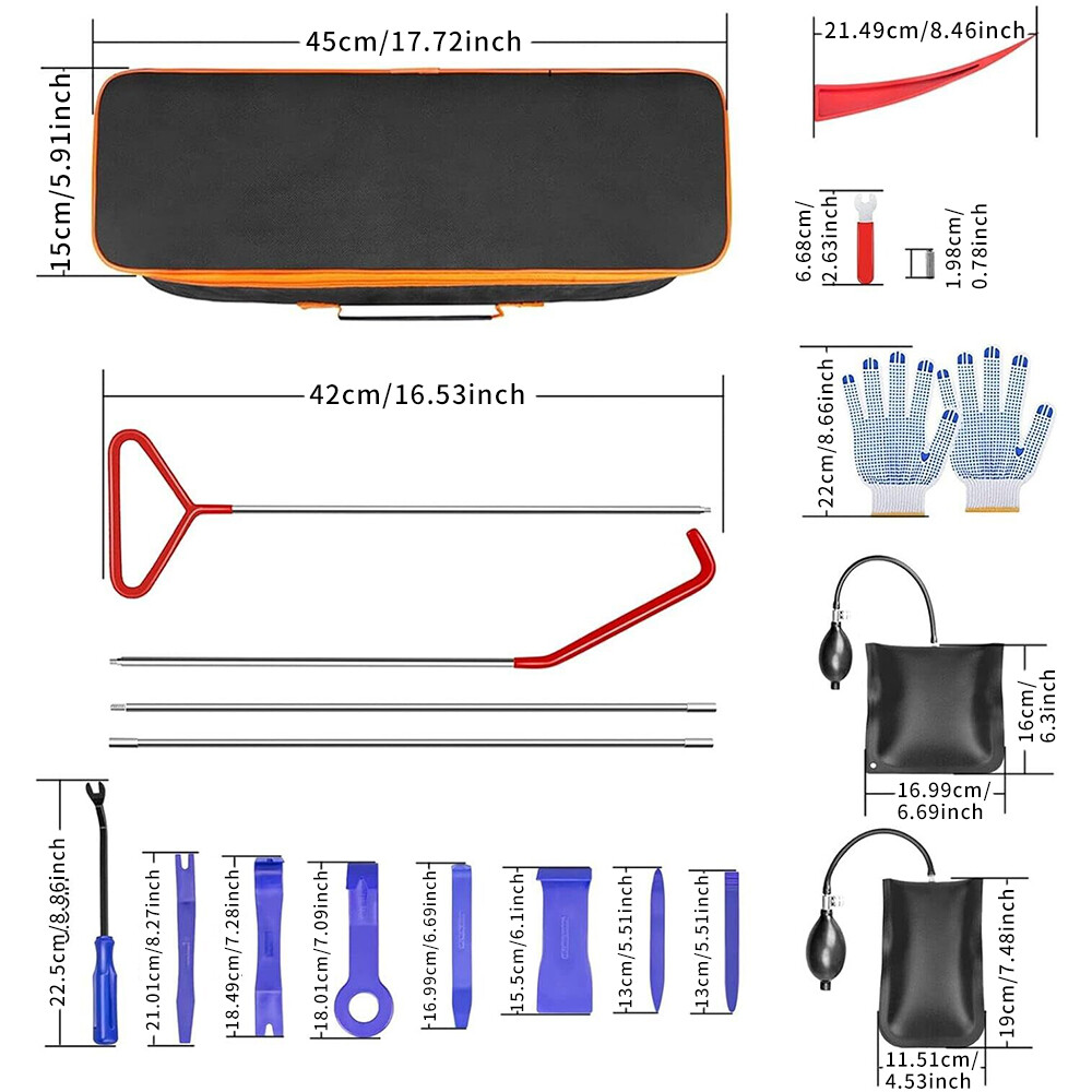 24Pcs Professional Car Door Window Emergency Out Auto Repair Tool Kit US