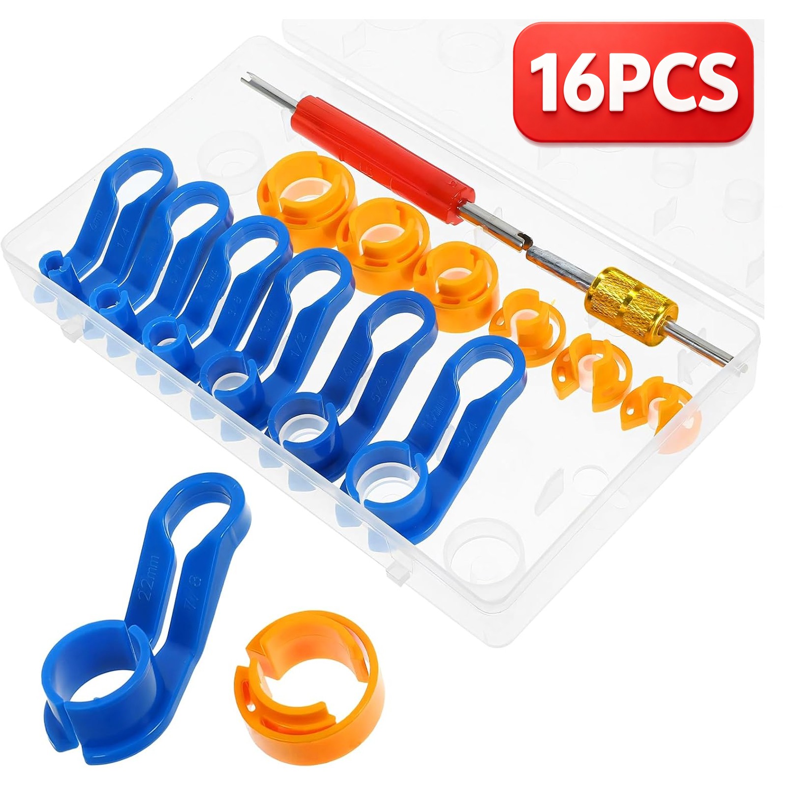 16PCS AC Fuel Line Quick Disconnect Tools Set 7 Sizes Car Removal Tool Kit w/Box