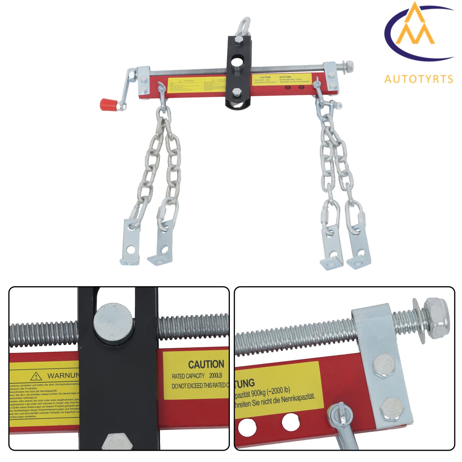 3/4Ton Engine Hoist Shop Crane Accessory Cherry Picker Engine Leveler 1500lbs