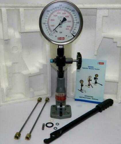 Diesel Injector Nozzle Pop Tester 0 – 600 BAR – Dual Scale 0-8500 PSI Gauge, New