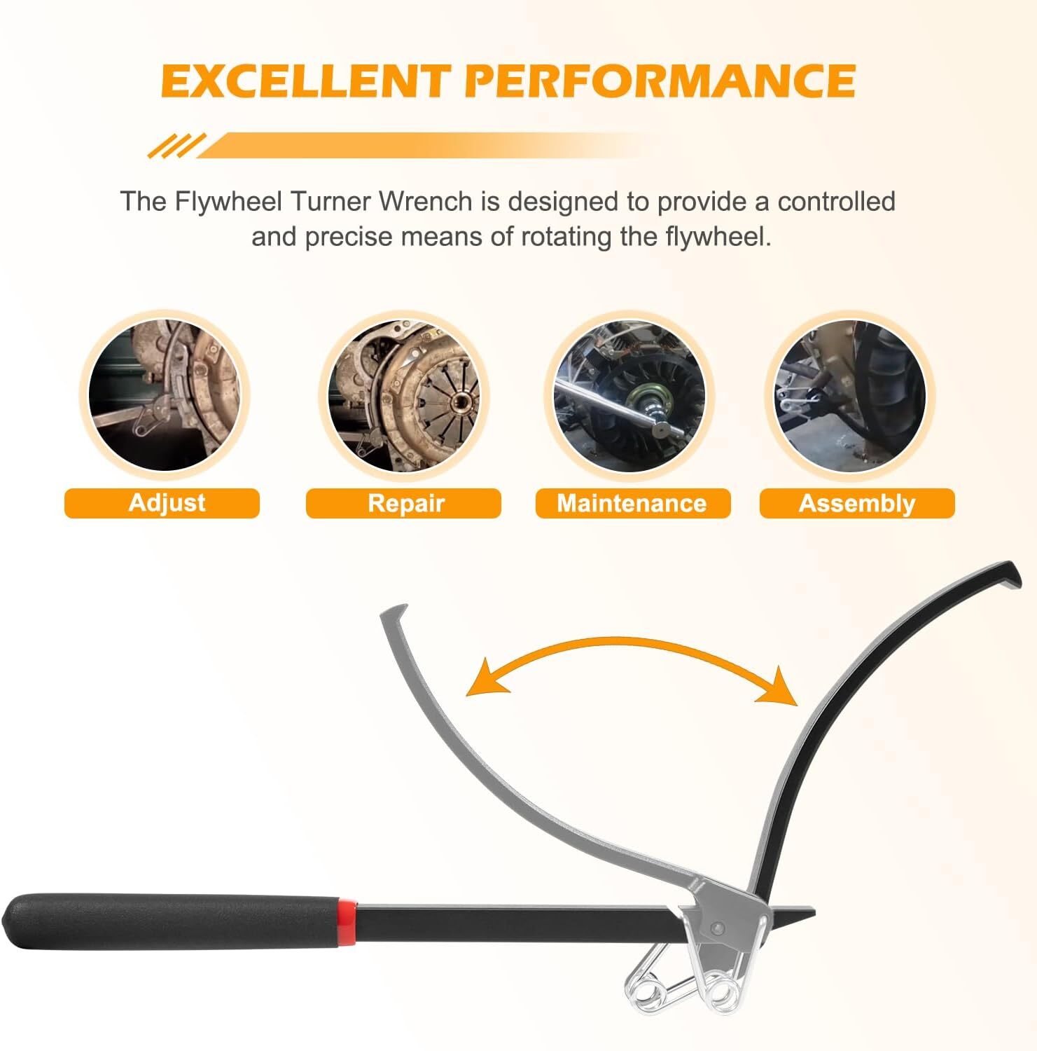 Flywheel Turner Wrench Turning Tool for Turning Holding Flex Plates &Flywheels