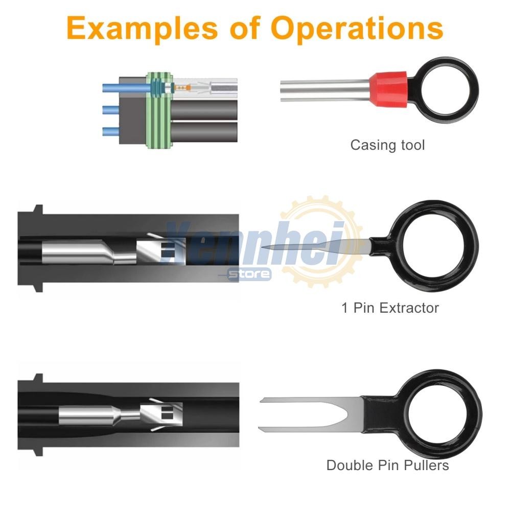 Pin Ejector Wire Kit Extractor Connector Terminal Removal Tool For Car 100PCS