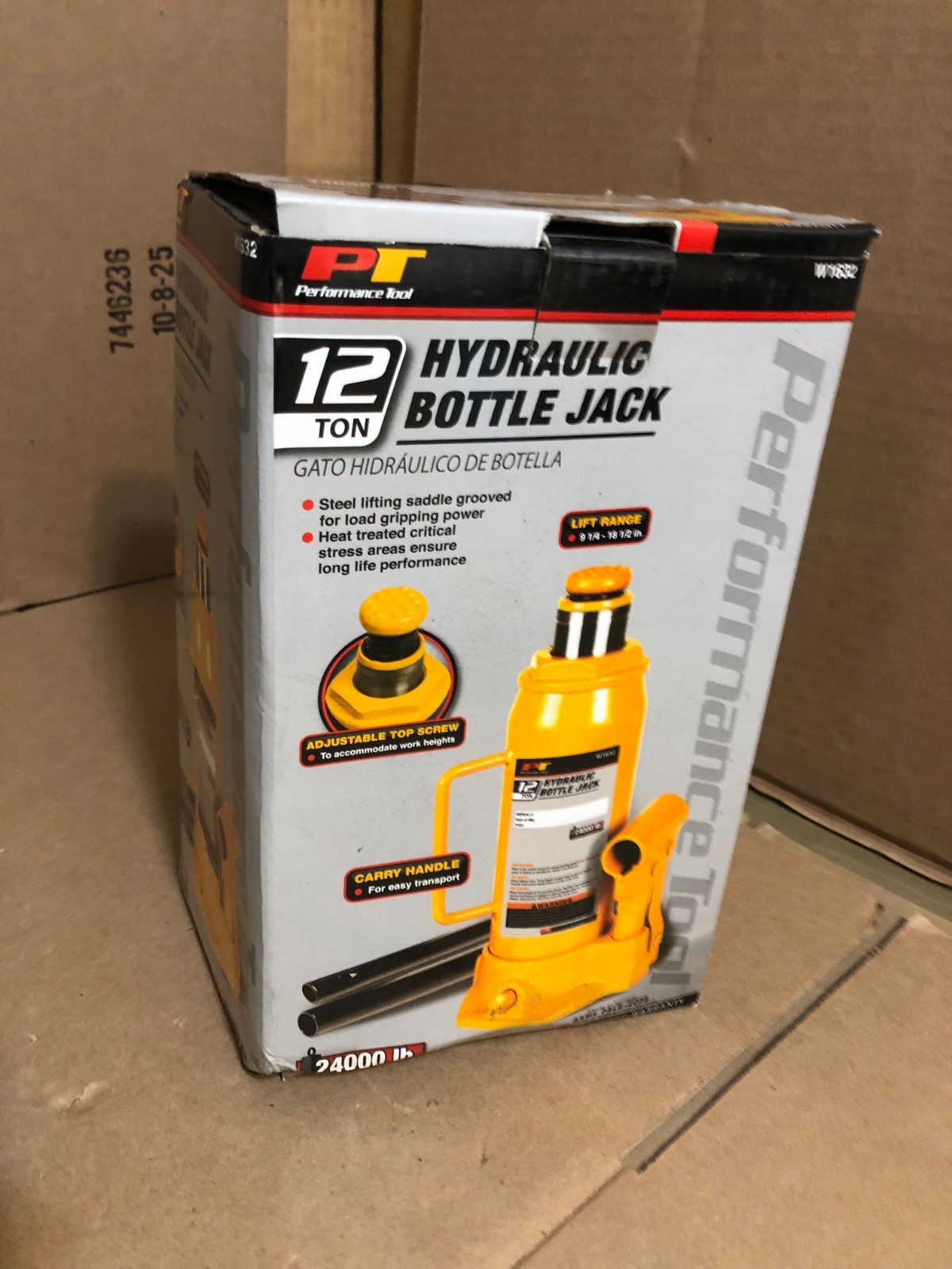 W1632 12 Ton Shorty Hydraulic Bottle Jack Performance Tool