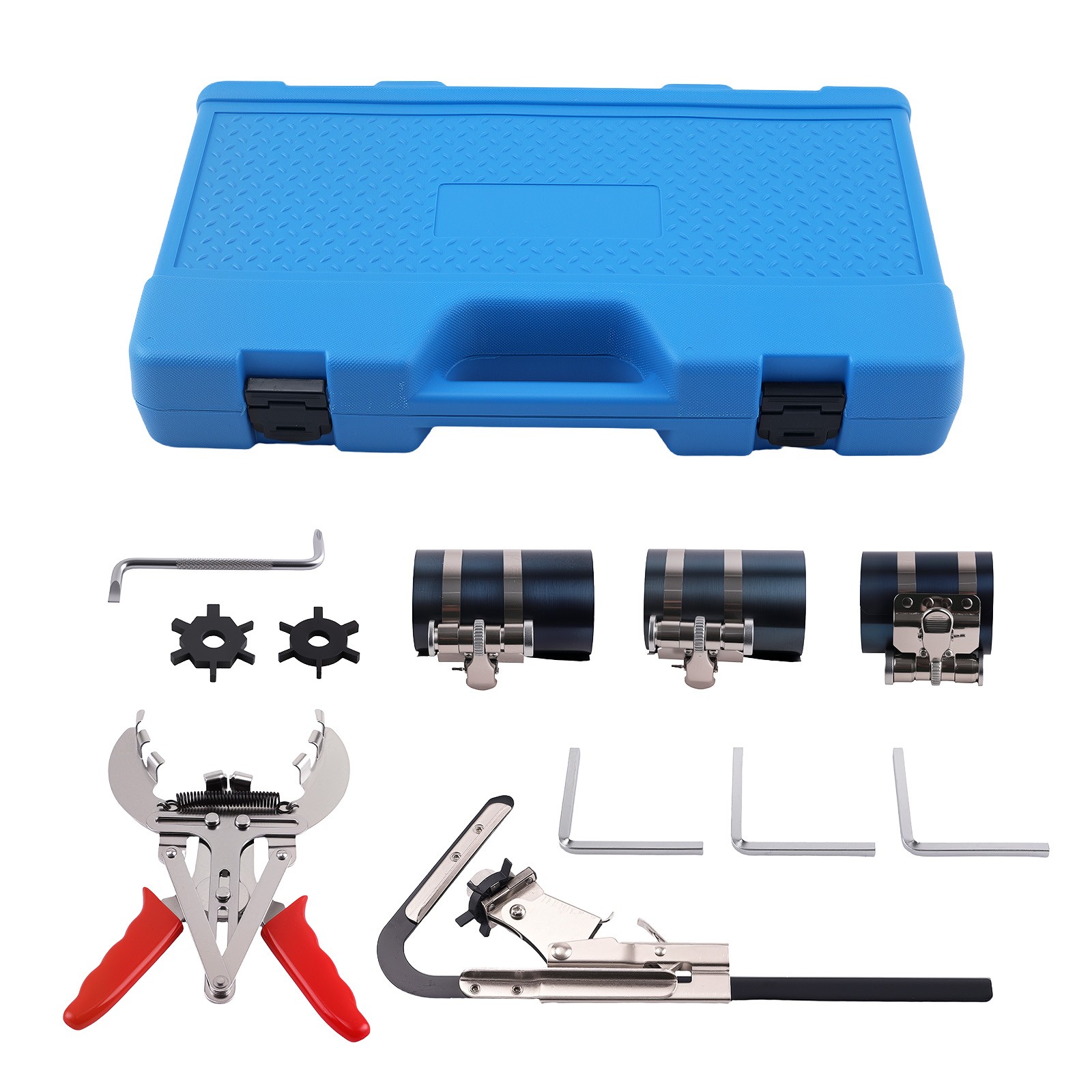 11 Piece Steel Engine Piston Ring Compressor Pliers Tool Set 53-175mm