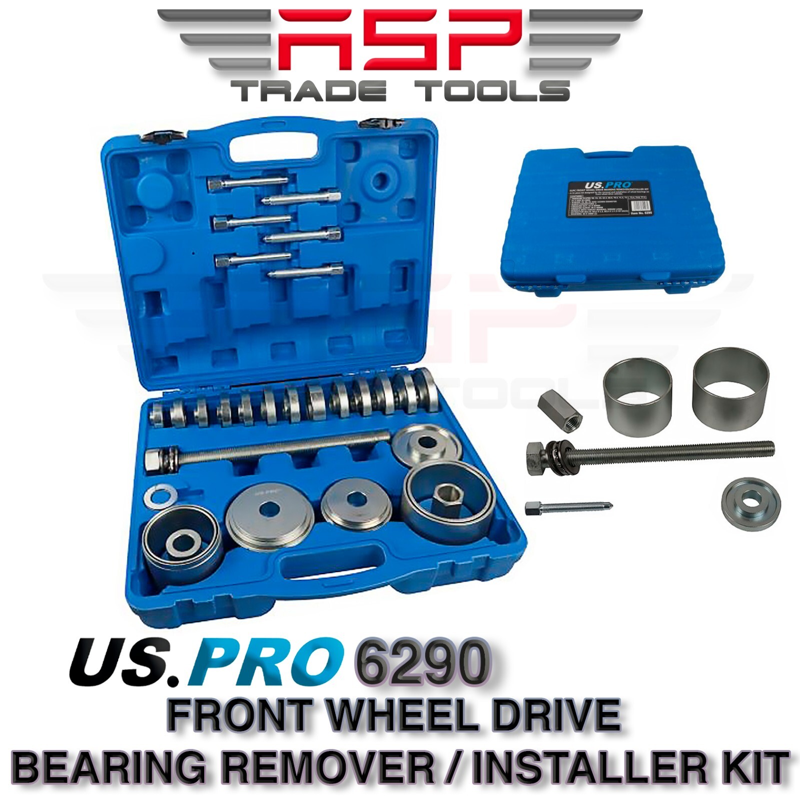 US PRO 31Pc Front Wheel Drive Bearing Puller Press Removal Installation Tool Kit