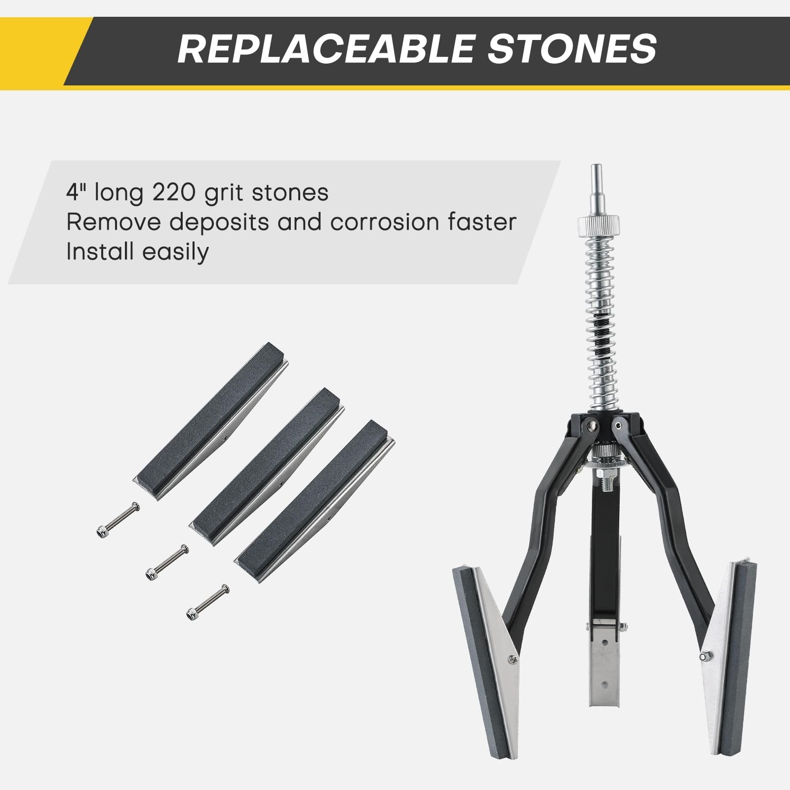 Adjustable Engine Cylinder Hone Tool 2″ to 7″ | 3 Extra 4″ Stones 220 Grit