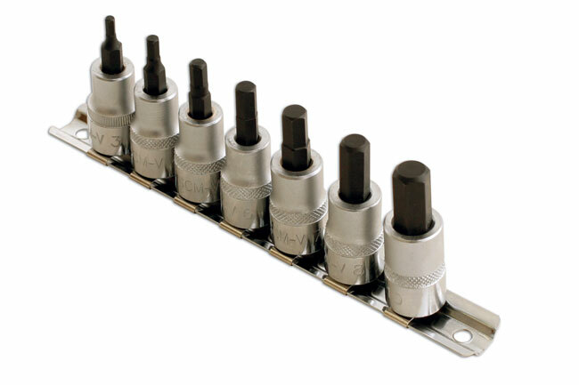 Laser 1791 7 Piece 3/8″ Drive Hex Socket Bit Set