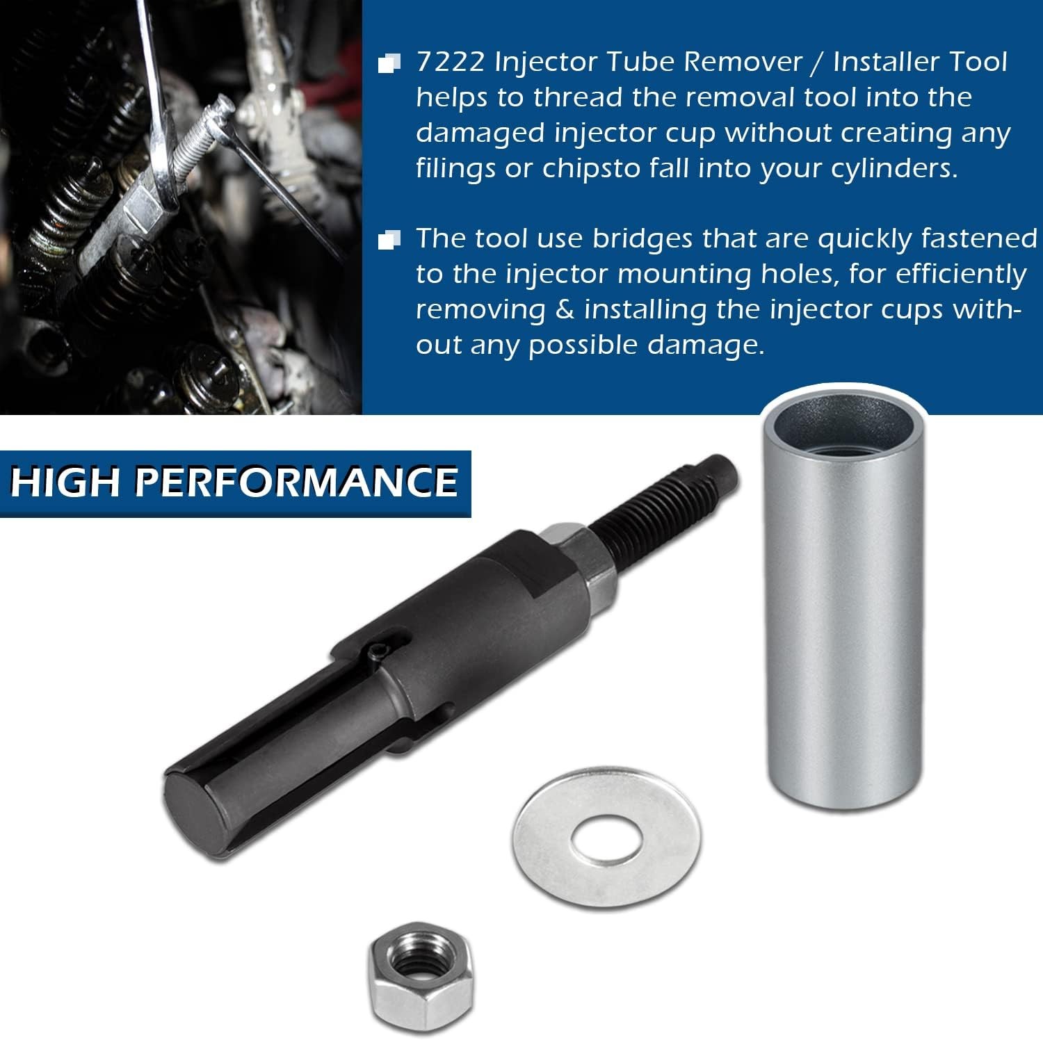 7222 Injector Tube Remover/Installer Tools for GM 6.6L Duramax Diesel 2001+