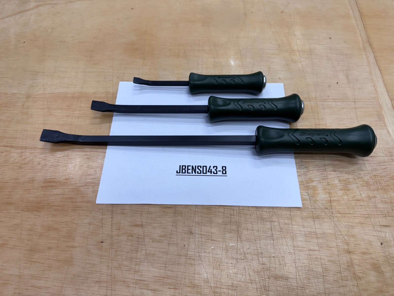 Snap-on Tools USA NEW RARE COMBAT GREEN 3pc Hard Grip Striking Prybar Set