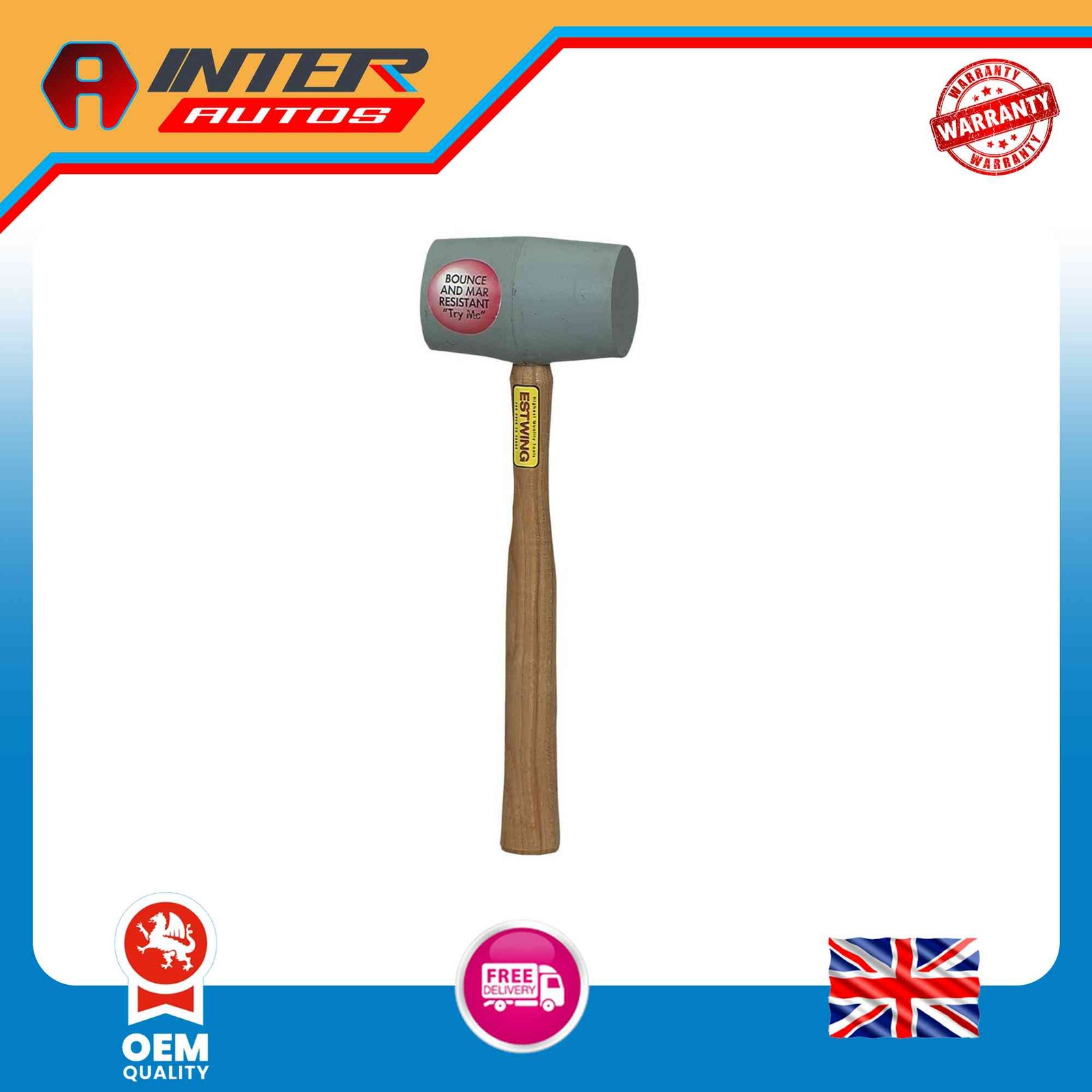 Estwing EDH-12N Grey Deadhead Rubber Mallet, 12oz 24061