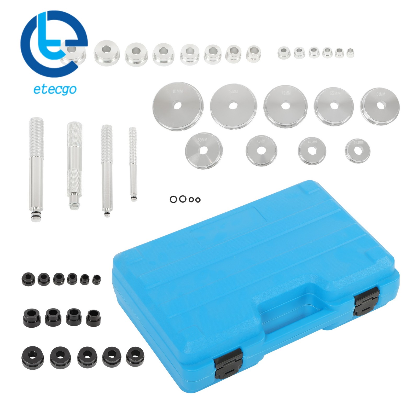 43 Piece Bearing Race and Seal Driver Set Installer with Metric SAE Adapters