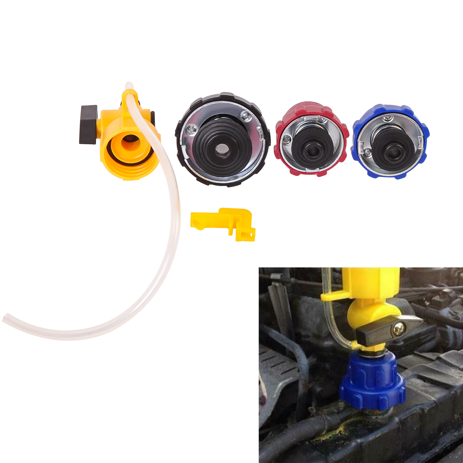 Coolant Filling Refill Bleeding Mechanic’S Funnel Antifreeze Radiator Tools 4Pcs