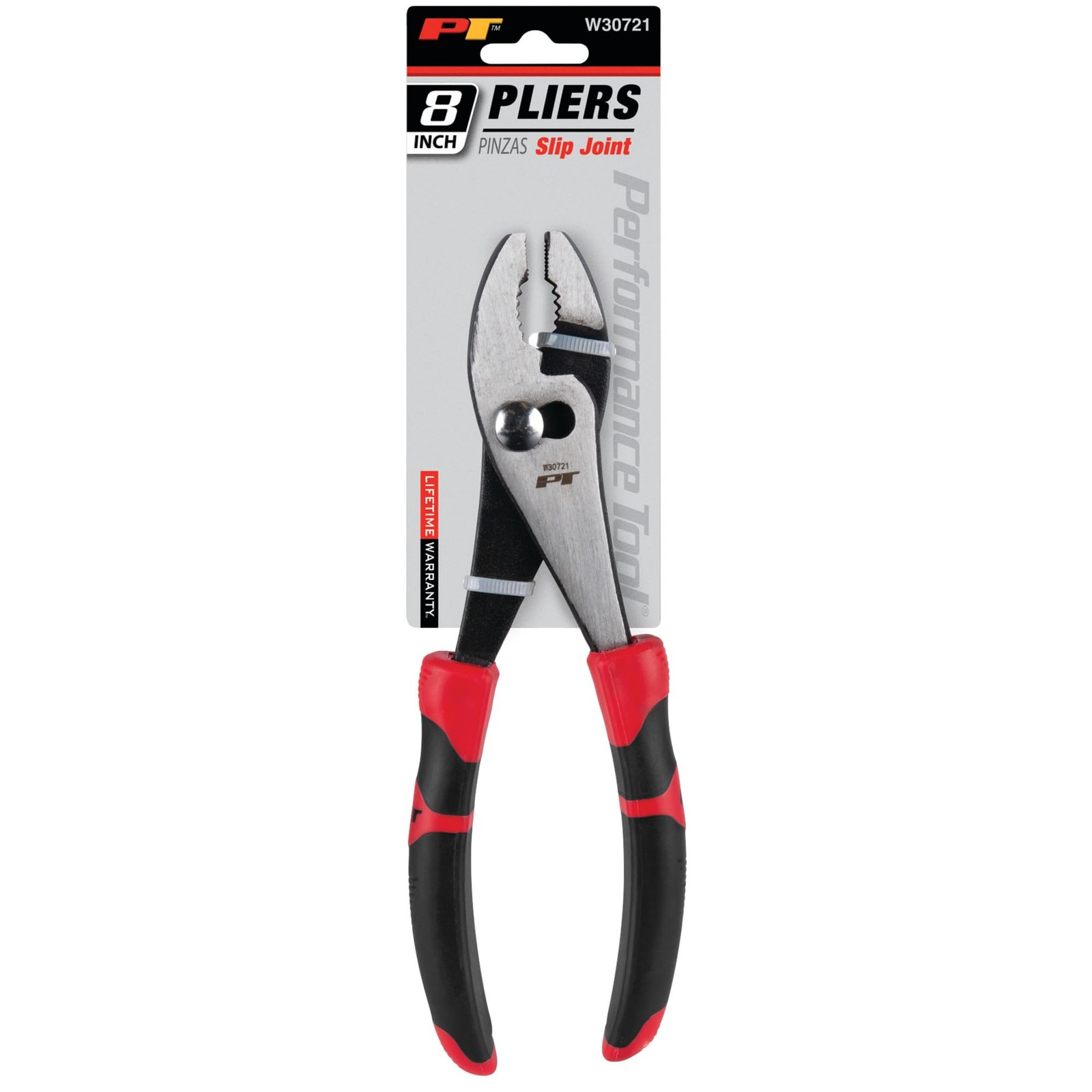 Performance Tool W30721 8-Inch Slip Joint Pliers,Red, Silver, Black