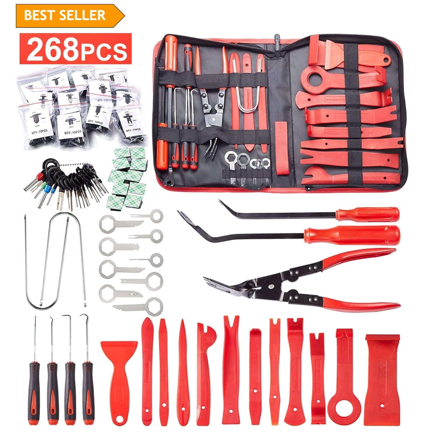 Durable Automotive Trim Tools – 268 Pcs Fastener Remover Set for All Vehicles