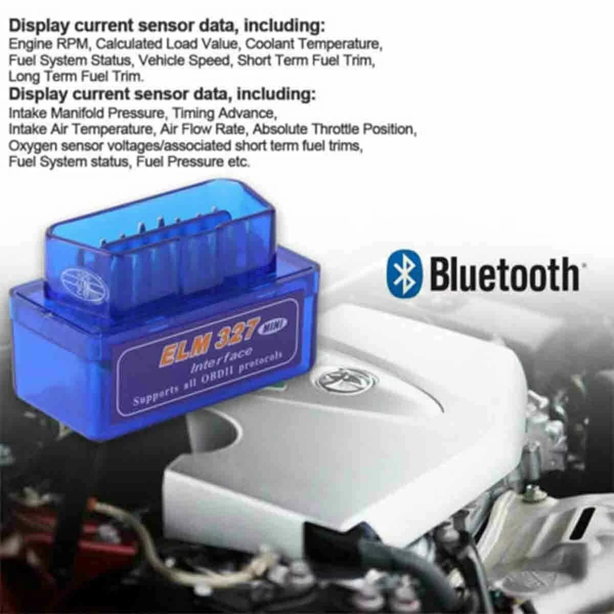 ELM327 OBD2 Code Reader Auto Diagnostic Tool OBDII Scanner for Android Bluetooth