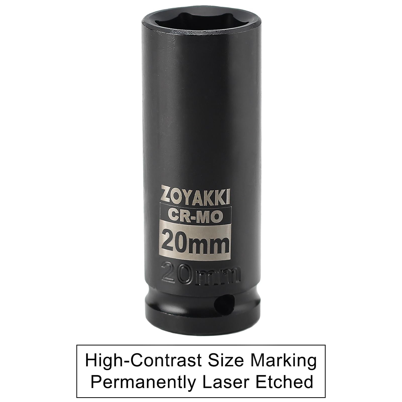 1/2 Drive X 20 Mm Deep 6 Pt Impact Socket Crmo 1/2inch Drive 6 Point Axle Nut S