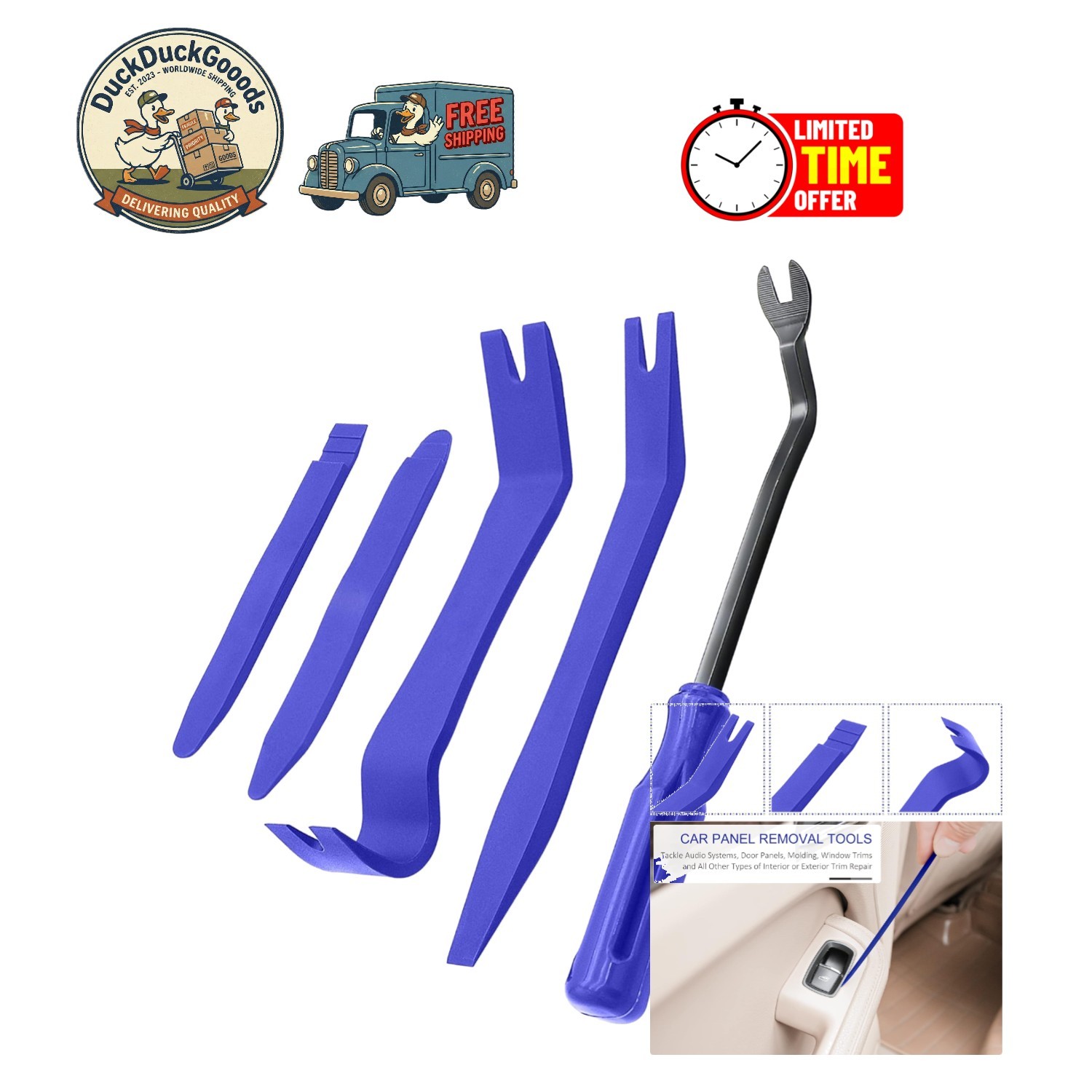 Professional 5-Pcs Trim Removal Set – Durable Fastener Tools for Easy Repairs