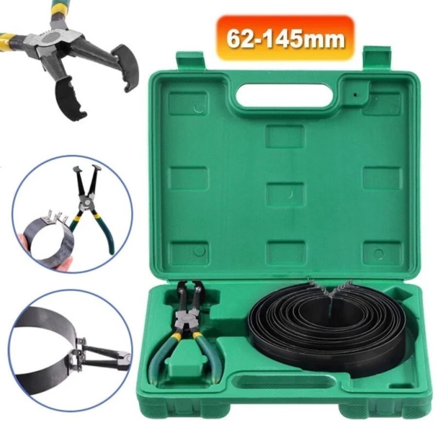 Professional Piston Ring Compressor Cylinder Installer Pliers & 14 Band Tool Kit