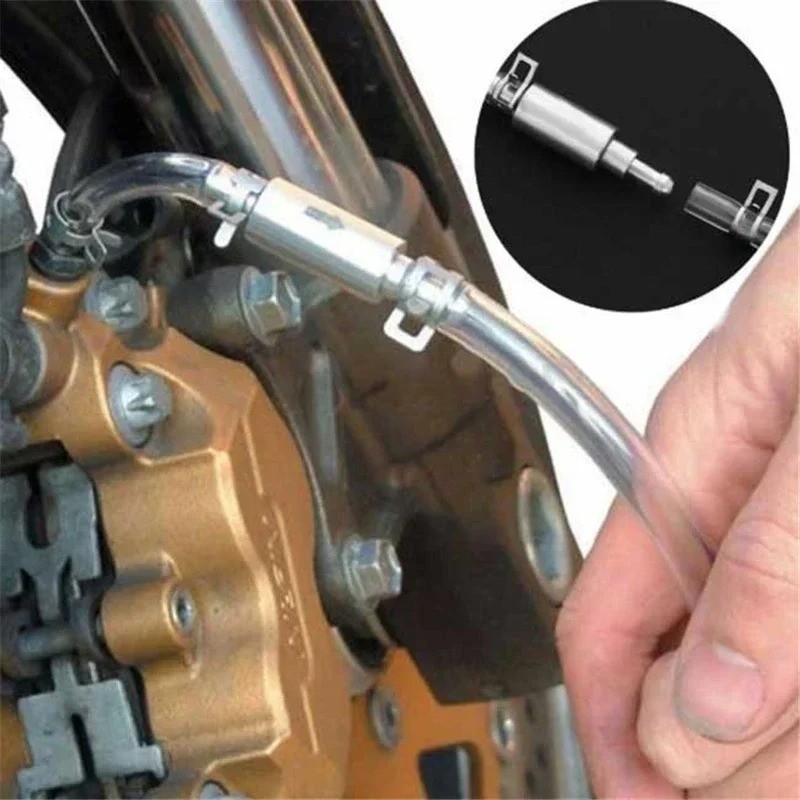 1 PCS Brake Bleeder Hose, One Way Check Valve Tube Bleeding Tool Kit Silver