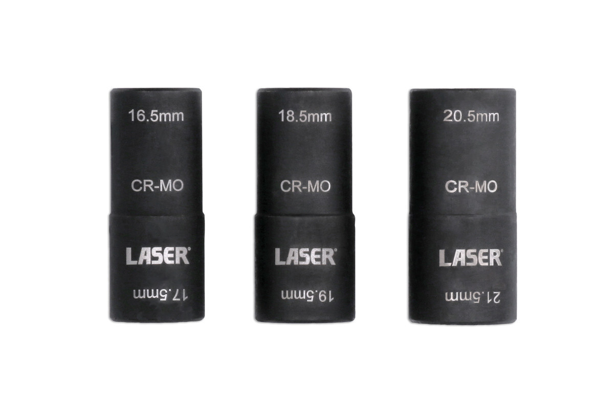 Double Ended Wheel Nut Socket Set 3pc 16.5MM 17.5MM 18.5MM 19.5MM 20.5MM 21.5MM