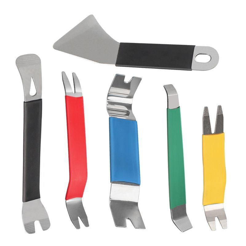 6PCS Car Trim Removal Tool Stainless Steel Two-end Trim Removal Level Pry Tools