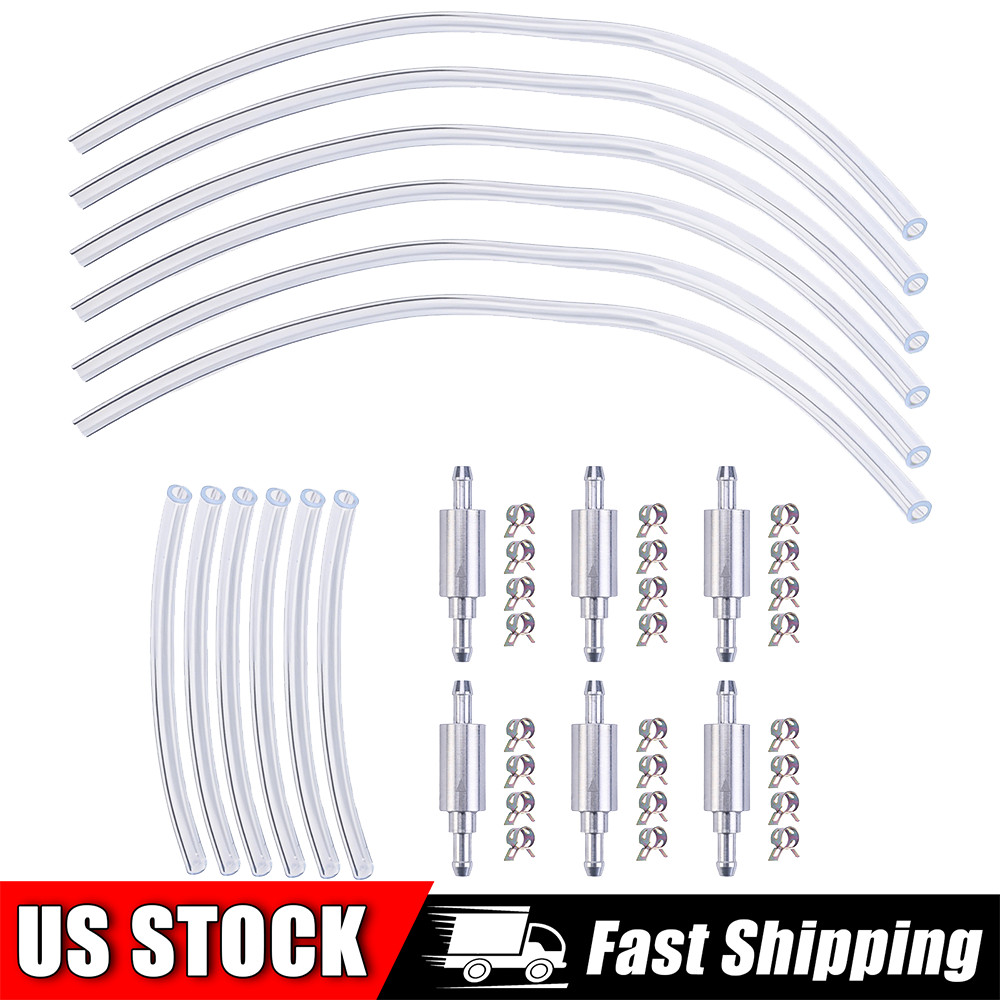 6Pcs Brake Bleeder Hose, One Way Check Valve Tube Bleeding Tool Kit Silver US