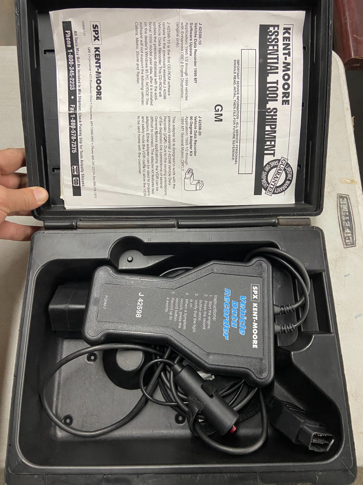 KENT MOORE J-42598 Vehicle Data Recorder VDR Factory Tool Kit Case SKU3